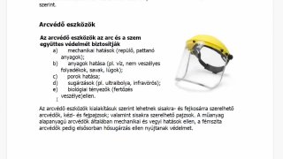 Egyéni védőeszközök.