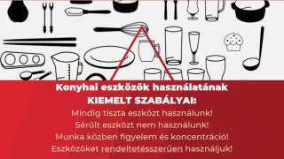 Konyhai eszközök használatának szabályai. Az előkészítő helyiségek és az áruelhelyezés.