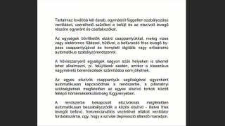 Klímarendszerek beszabályozása, vezérlése